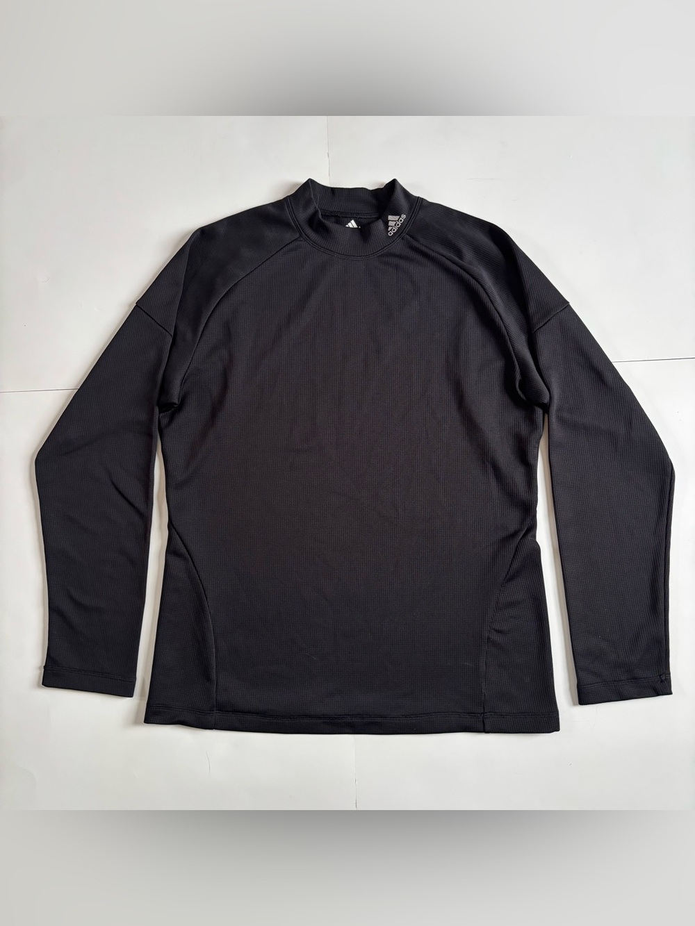 adidas Black Textured Long Sleeve Crew